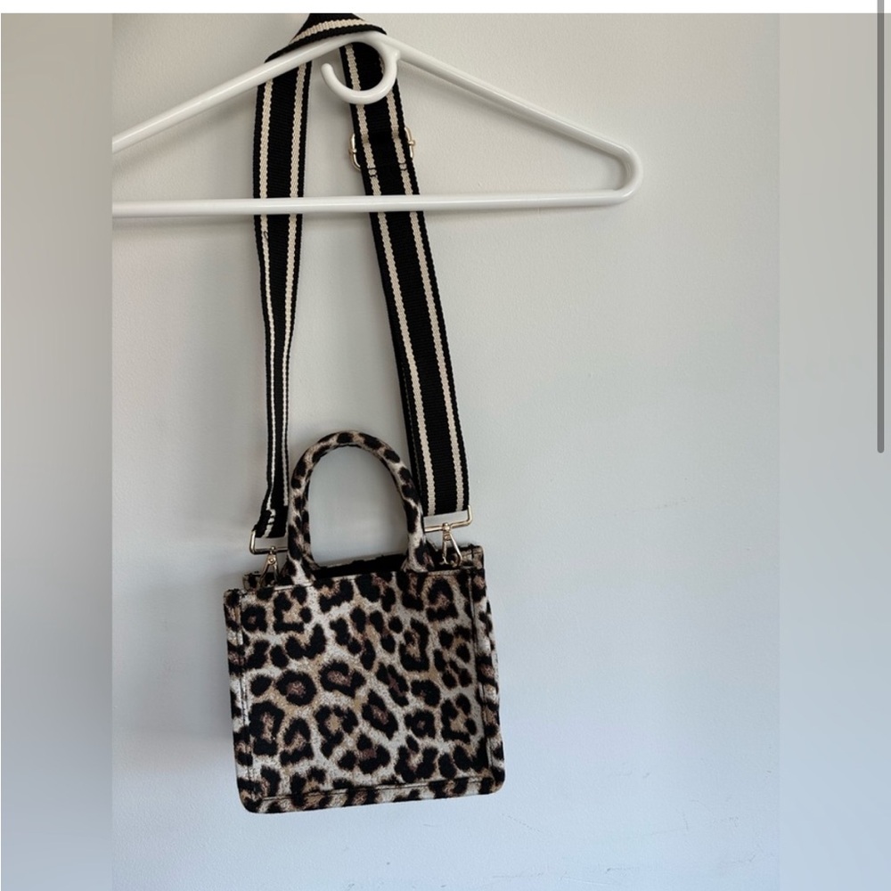 Leopard canvas small tote